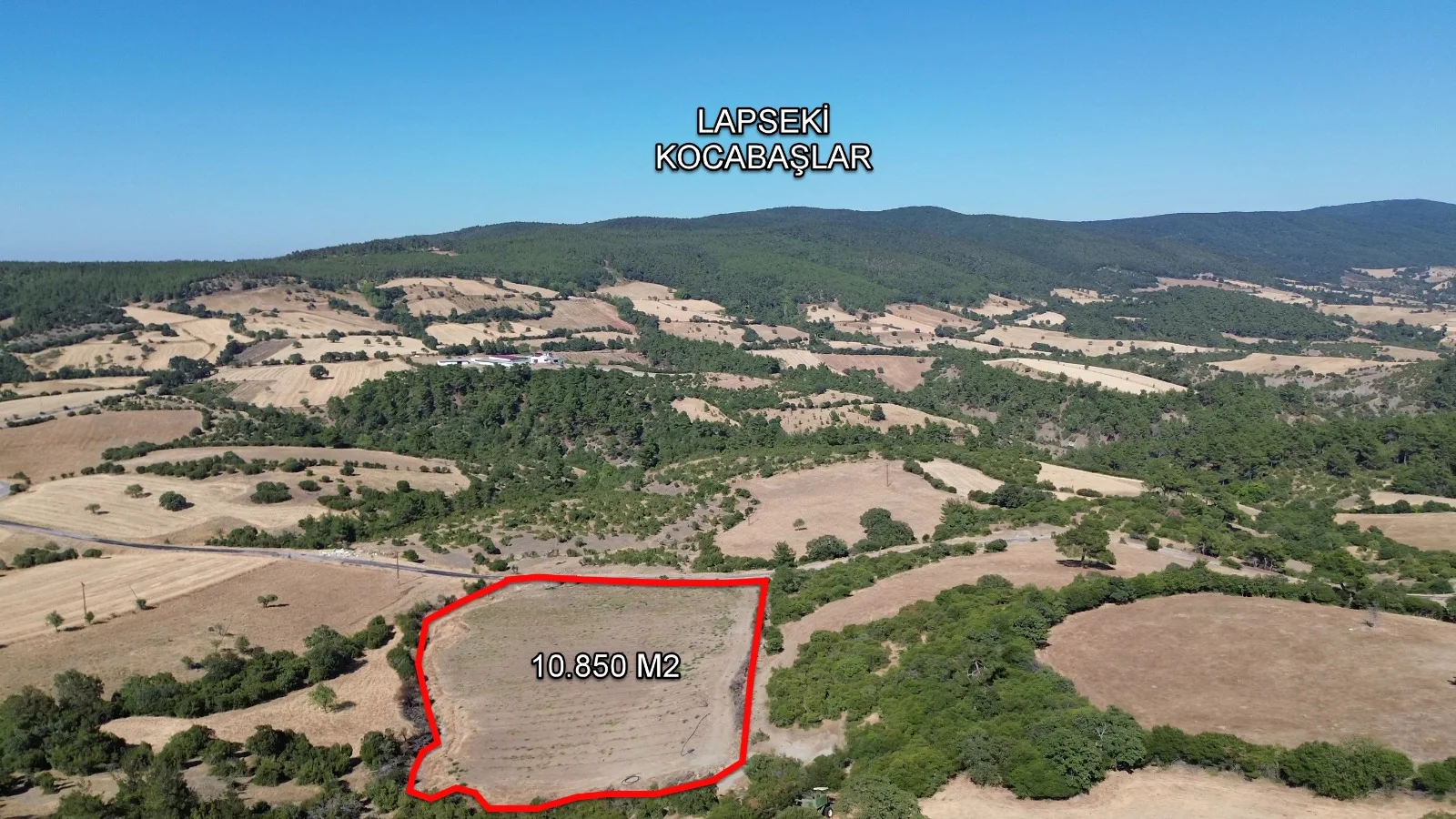 LAPSEKİ KOCABAİLAR KÖYÜNDE 10850 M2 ARAZİ