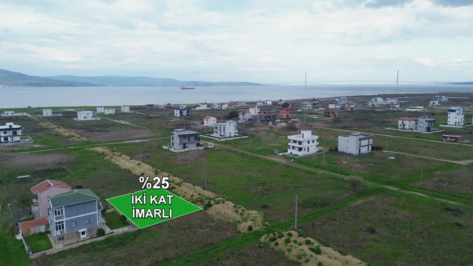  ÇANAKKALE LAPSEKİ UMURBEYDE DENİZE 500 METRE MESAFEDE %25 İMARLI FIRSAT ARSA
