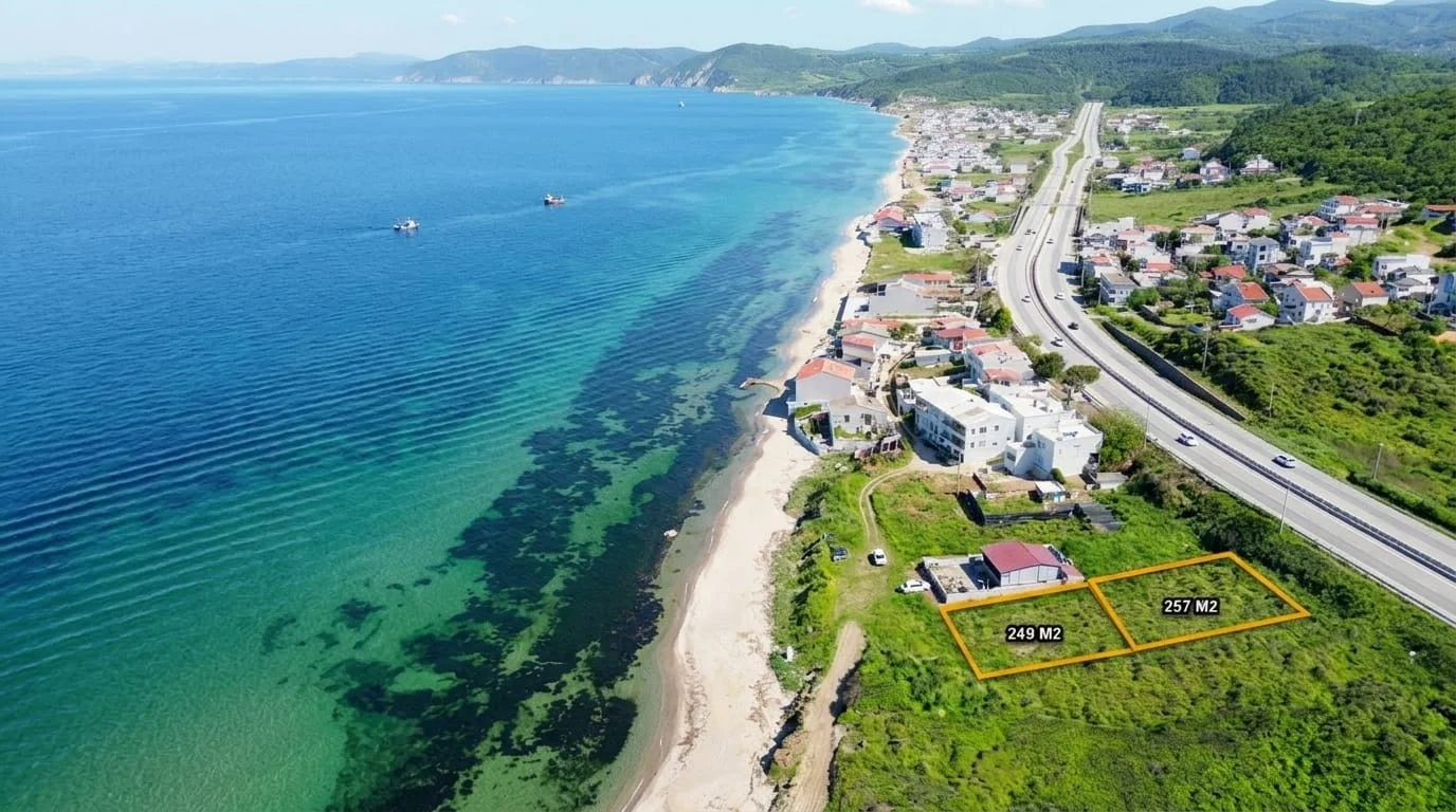 Çanakkale Lapseki Güreci'de Denize Sıfır 2 Adet Satılık Arsa
